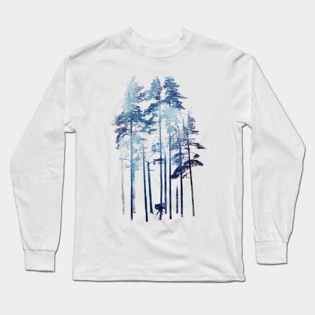 Winter Wolf Long Sleeve T-Shirt by astronaut